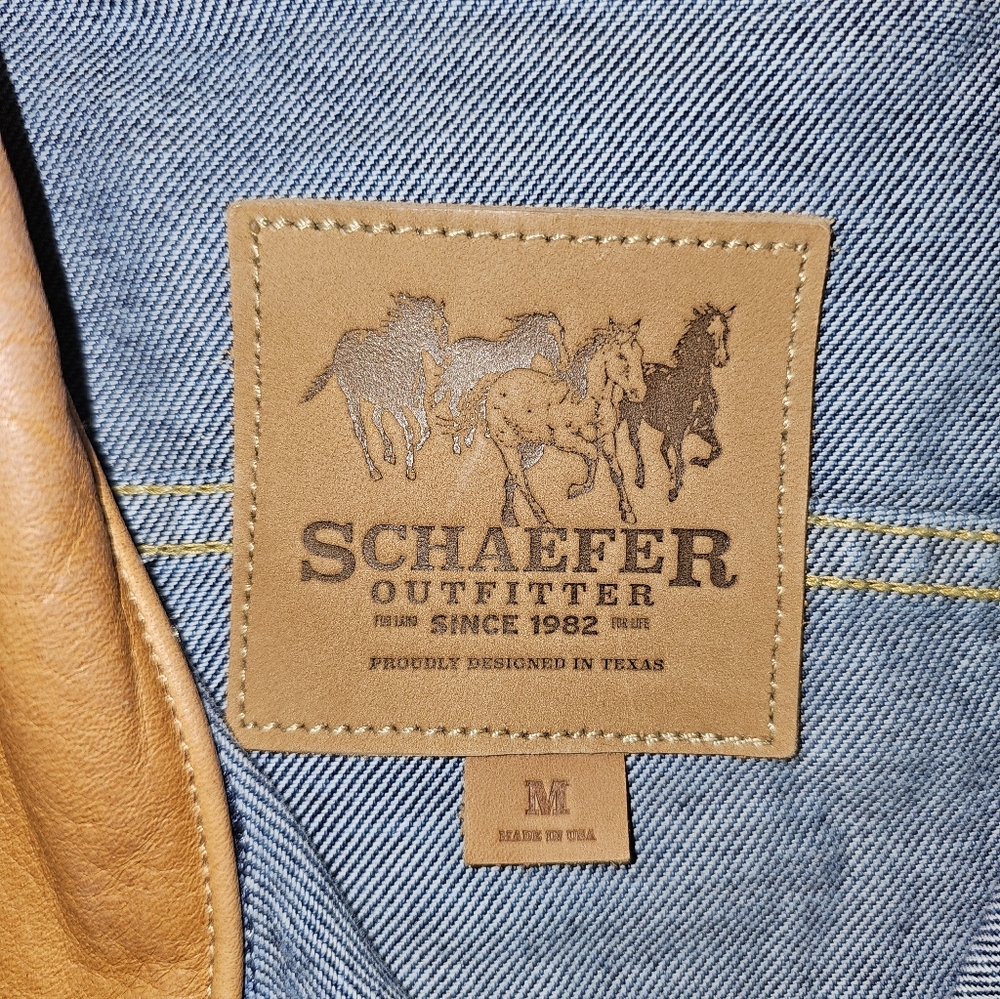 SCHAEFER OUTFITTER VINTAGE JEAN COLLAR JACKET EXCELLENT Sz MEDIUM - Picture 3 of 5